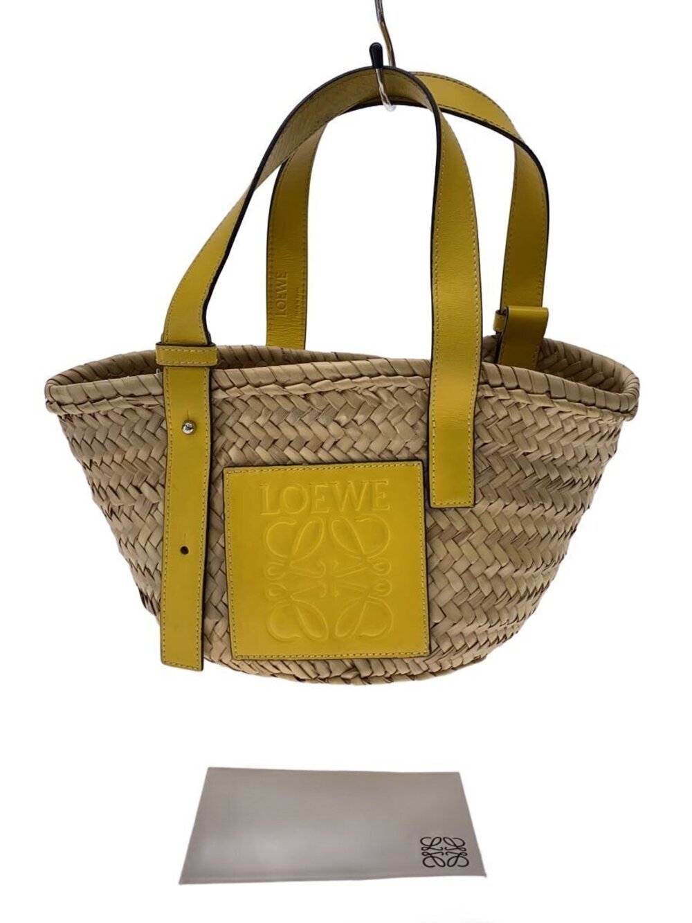 Loewe Raffia Basket Tote Bag Yellow